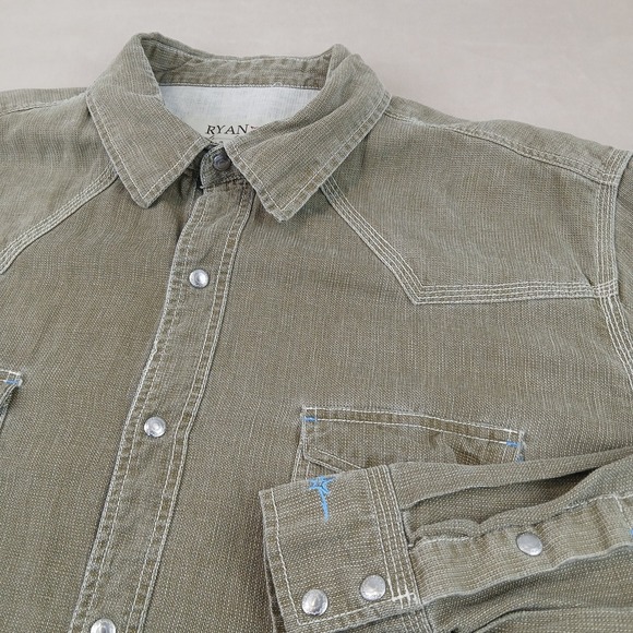 Ryan Michael Other - Ryan Michael XXL Mens Shirt Western Cowboy Silk Linen FLAWS 26x29